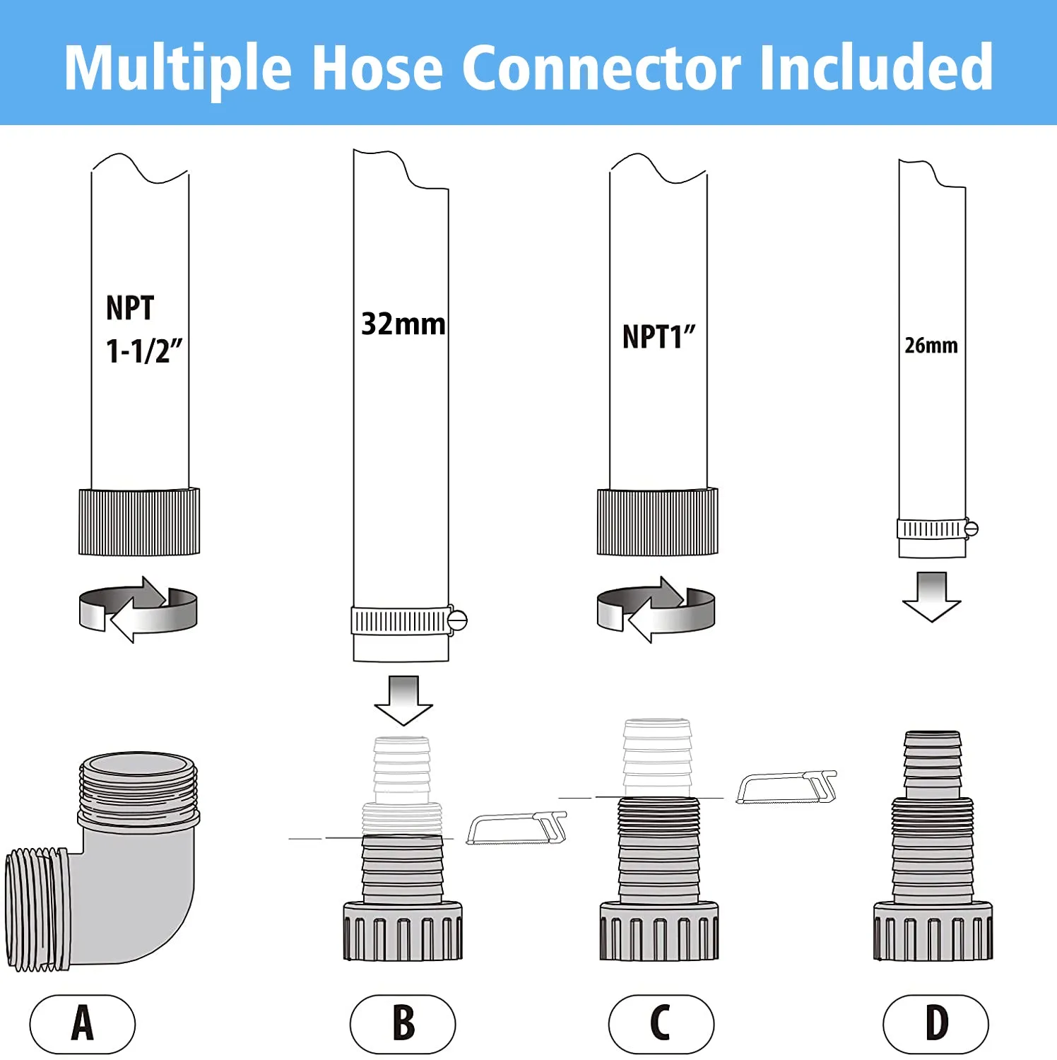 1 hp. Plastic Submersible Utility Pump