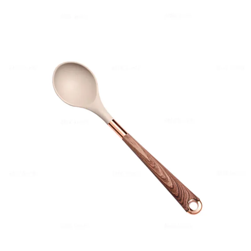 1 Pack Silicone Cooking Utensil Turner Soup Spoon Spatula Scoop Rose Gold Plated Handle Kitchenware Nonstick Kitchen Accessories