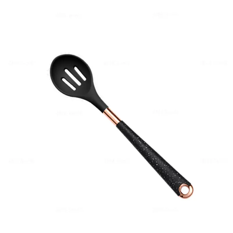 1 Pack Silicone Cooking Utensil Turner Soup Spoon Spatula Scoop Rose Gold Plated Handle Kitchenware Nonstick Kitchen Accessories