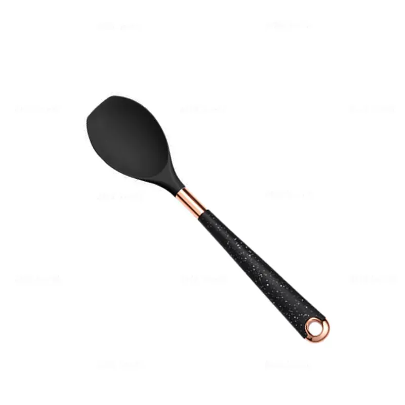 1 Pack Silicone Cooking Utensil Turner Soup Spoon Spatula Scoop Rose Gold Plated Handle Kitchenware Nonstick Kitchen Accessories