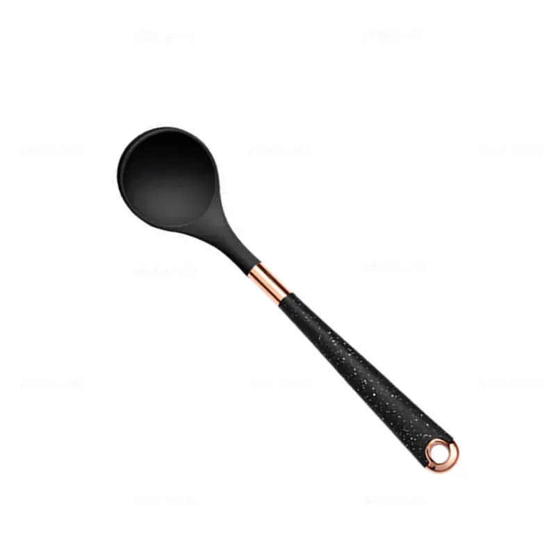 1 Pack Silicone Cooking Utensil Turner Soup Spoon Spatula Scoop Rose Gold Plated Handle Kitchenware Nonstick Kitchen Accessories