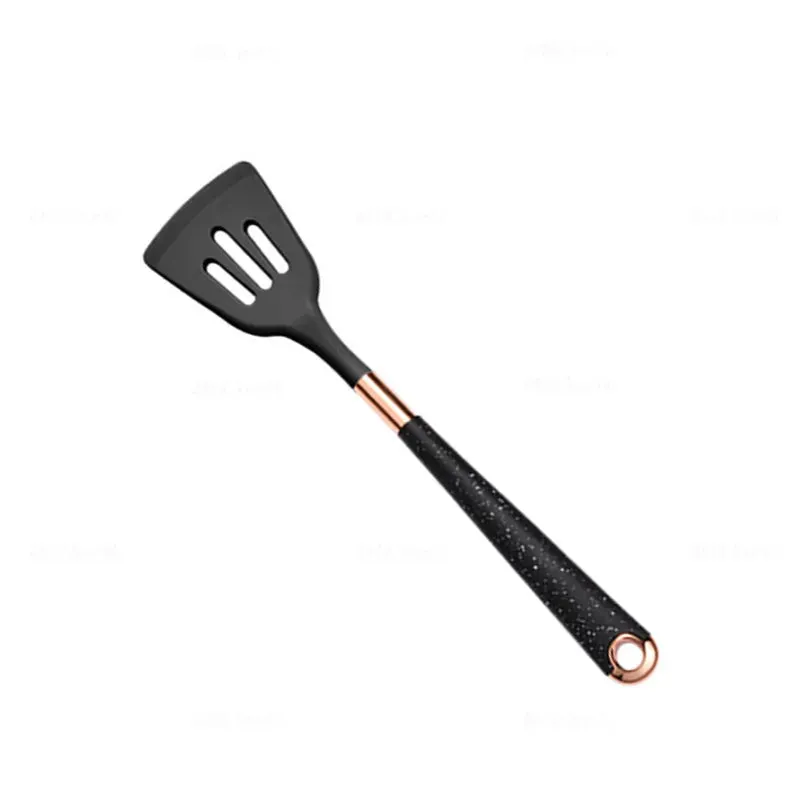 1 Pack Silicone Cooking Utensil Turner Soup Spoon Spatula Scoop Rose Gold Plated Handle Kitchenware Nonstick Kitchen Accessories