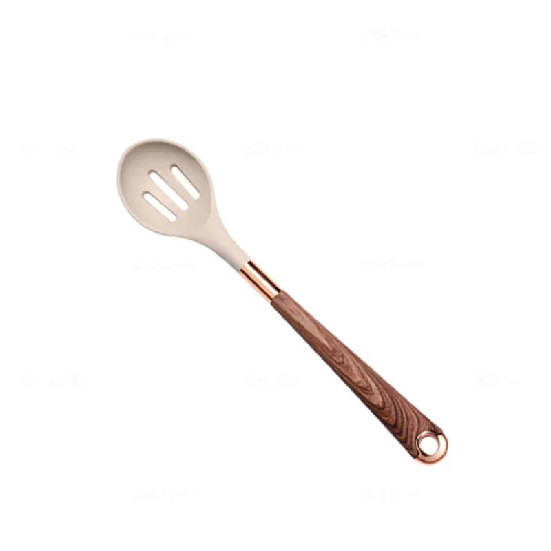 1 Pack Silicone Cooking Utensil Turner Soup Spoon Spatula Scoop Rose Gold Plated Handle Kitchenware Nonstick Kitchen Accessories