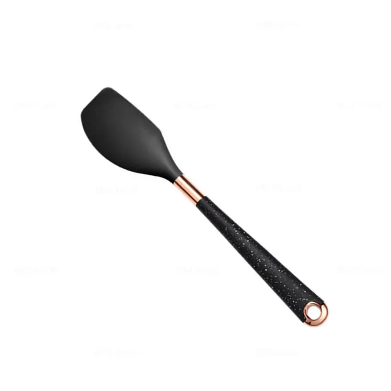 1 Pack Silicone Cooking Utensil Turner Soup Spoon Spatula Scoop Rose Gold Plated Handle Kitchenware Nonstick Kitchen Accessories