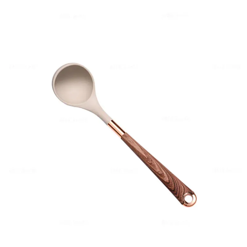 1 Pack Silicone Cooking Utensil Turner Soup Spoon Spatula Scoop Rose Gold Plated Handle Kitchenware Nonstick Kitchen Accessories