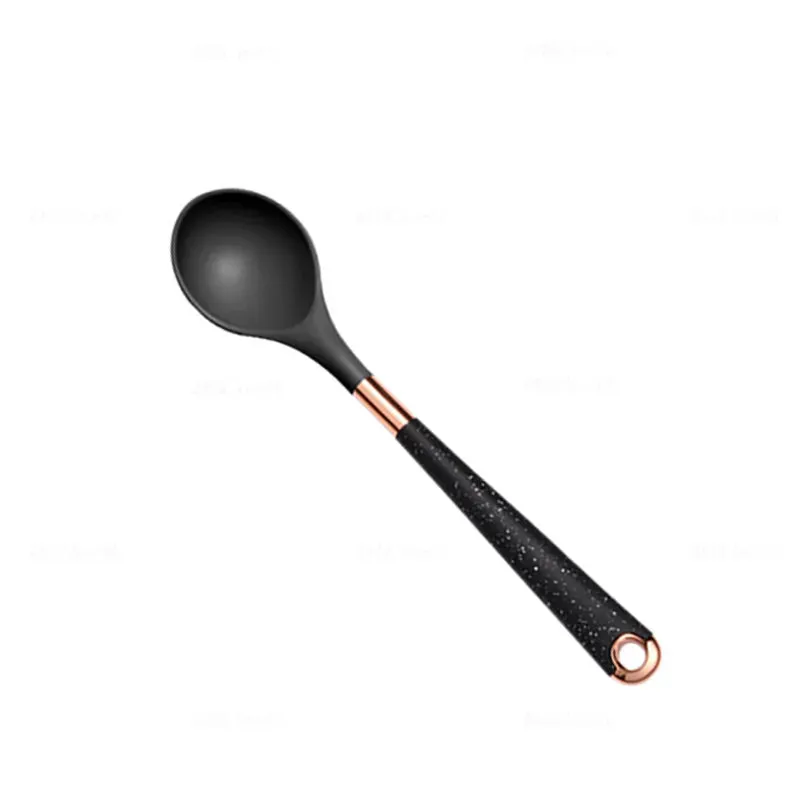 1 Pack Silicone Cooking Utensil Turner Soup Spoon Spatula Scoop Rose Gold Plated Handle Kitchenware Nonstick Kitchen Accessories