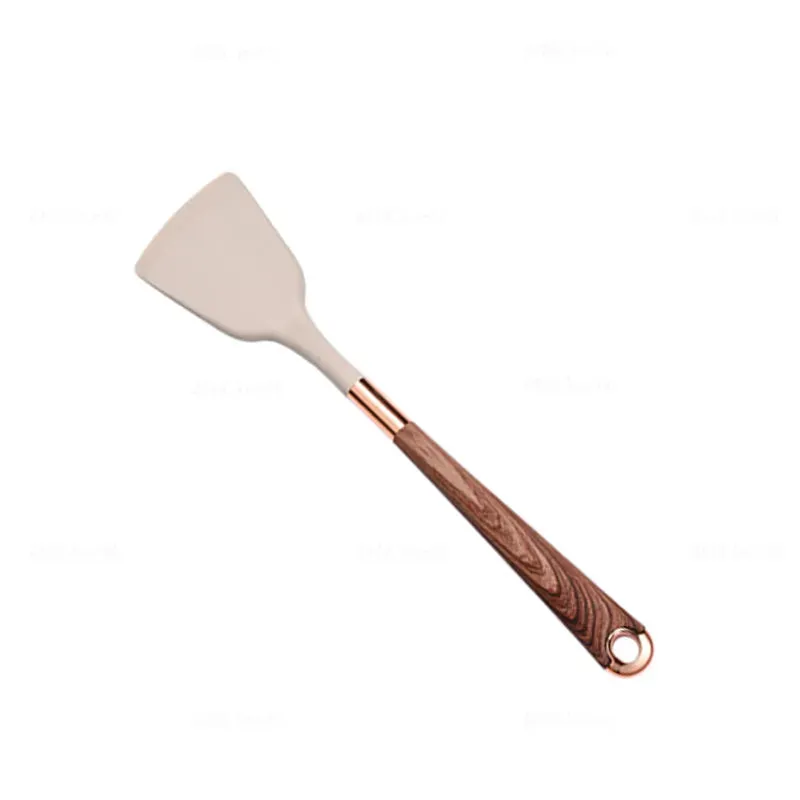 1 Pack Silicone Cooking Utensil Turner Soup Spoon Spatula Scoop Rose Gold Plated Handle Kitchenware Nonstick Kitchen Accessories