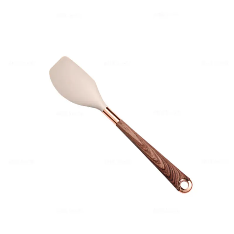 1 Pack Silicone Cooking Utensil Turner Soup Spoon Spatula Scoop Rose Gold Plated Handle Kitchenware Nonstick Kitchen Accessories