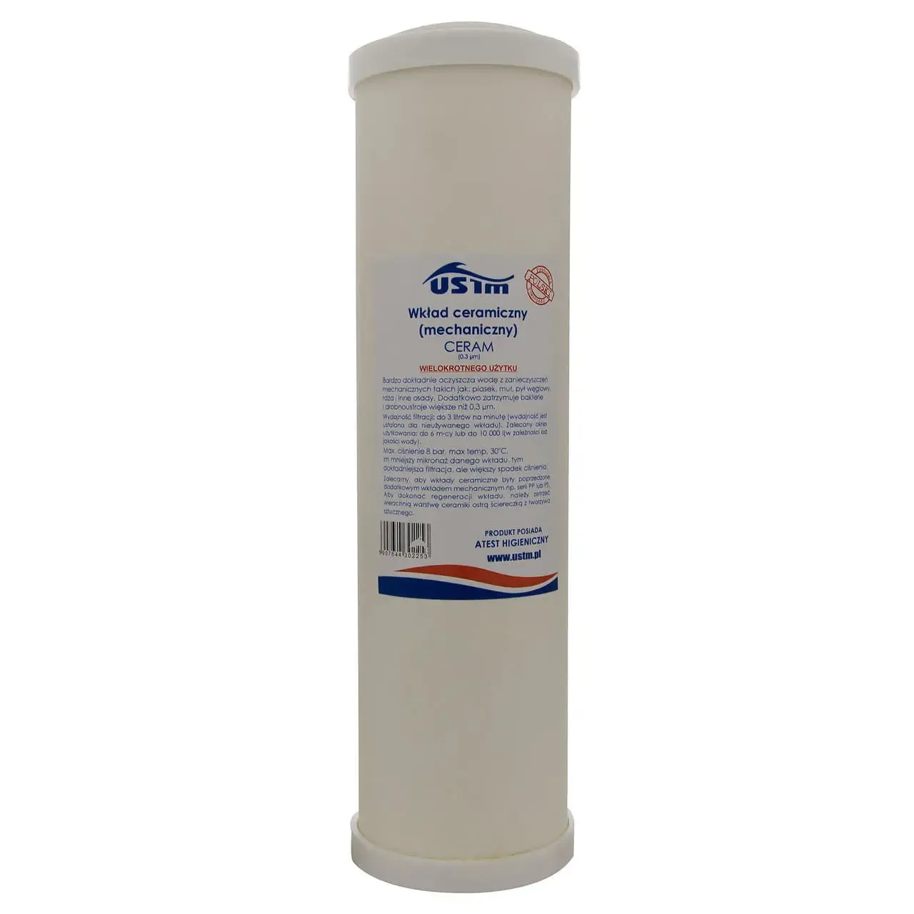 10 Inch Ceramic Cartridge Anti-bacteria Water Filter Purifying  0.3u Impurities