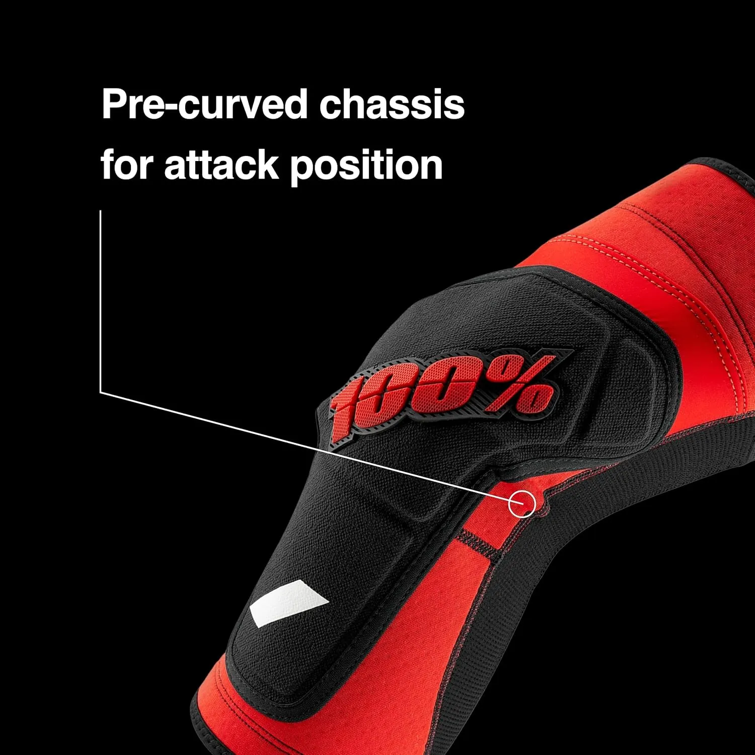 100% Ridecamp Mountain Biking Knee Pad - MTB & BMX Protection - Ultralight Mesh On Sleeve with Built in Padding