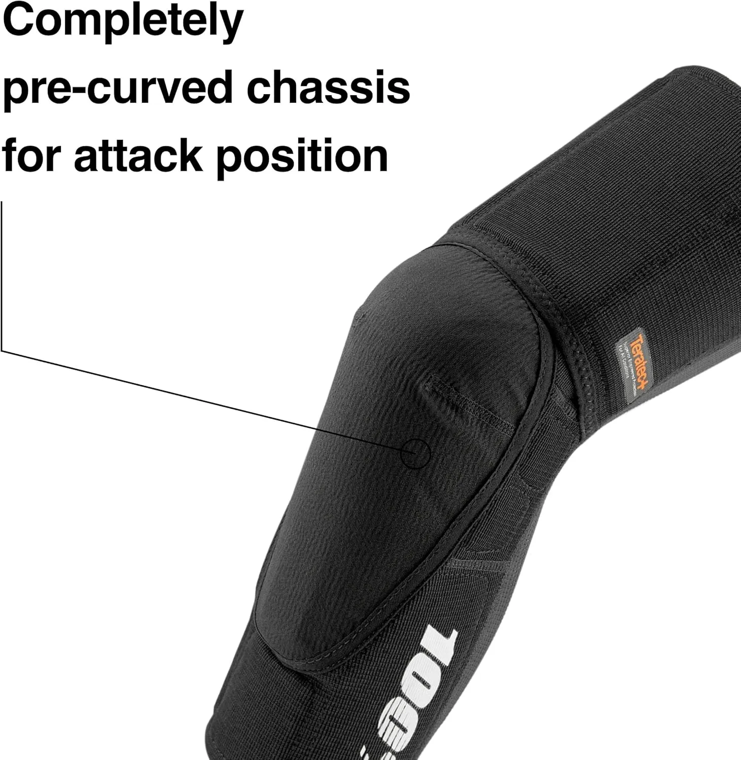 100% Teratec Mountain Biking Knee Pad - MTB & BMX Protection - Ultralight Nylon Slip On Sleeve with Built in Padding