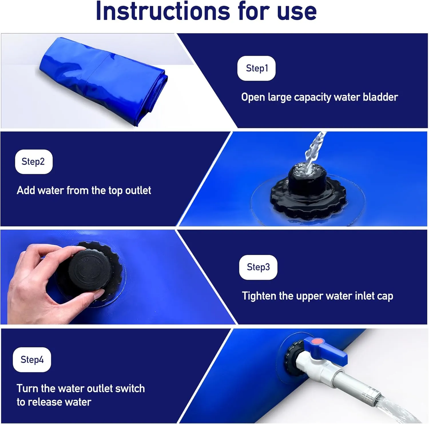 100Gal Portable Water Storage Bladder, Foldable Large Capacity Container Tank, Agricultural Irrigation, Camping, Firefighting, Outdoor Household