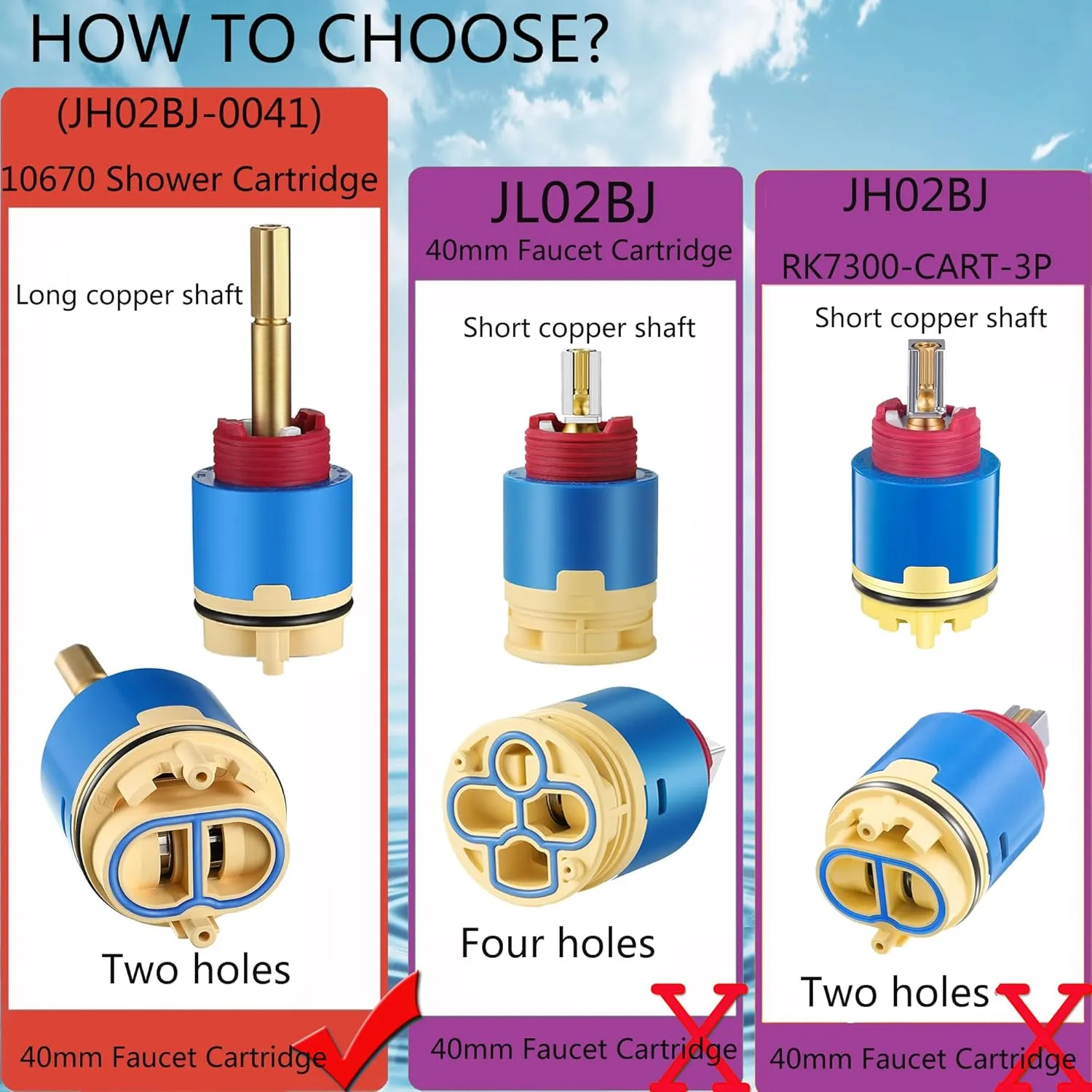 10670 Shower Cartridge,Compatible with Aqua source/Glacier Bay Single Handle Shower Faucet For Shower/Tub Faucet Cartridges Replacement,Pressure Balance Valve Core 40mm Copper Material
