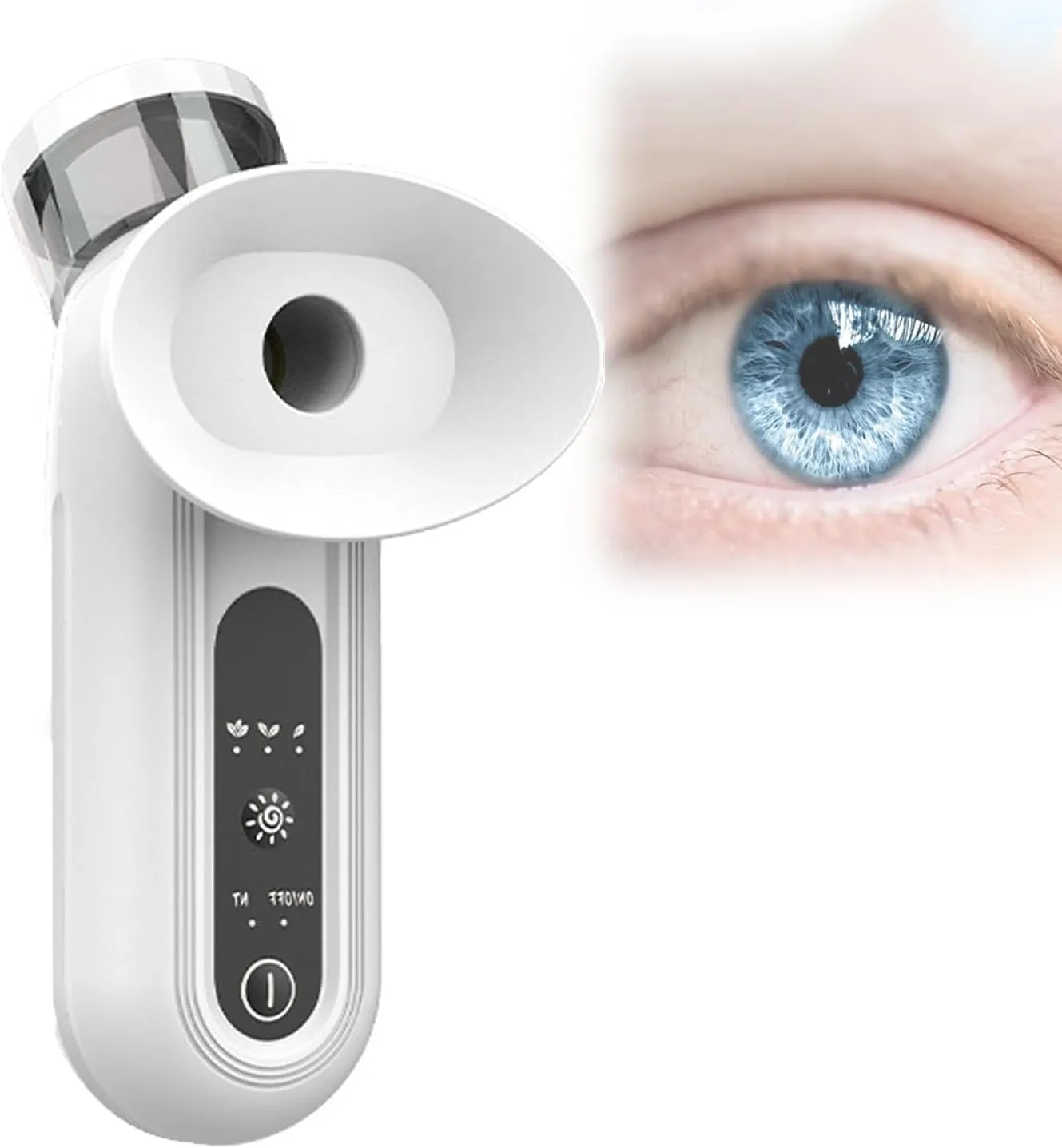 10ml Capacity Dry Eyes Steamer, Handheld Eye Hydrating Soothing Sprayer with 3 Gears Temperature Adjustable, 360° Total Hydration, for Moisturizing & Cleaning, Dry Eye Relief