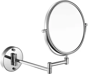 10X Magnification Wall-Mounted Cosmetic Mirror – 8-Inch Double-Sided, Foldable & Retractable, Chrome Finish for Bathroom & Vanity MYTVQRVK