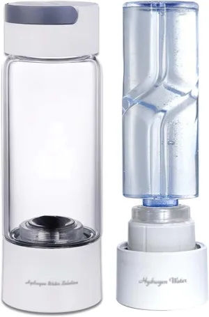 1200-5000ppb Hydrogen Water Bottle Generator, 380ml Portable Hydrogen Water Maker, PEM SPE Rechargeable Alkaline Hydrogen Water Machine, with Inhaler