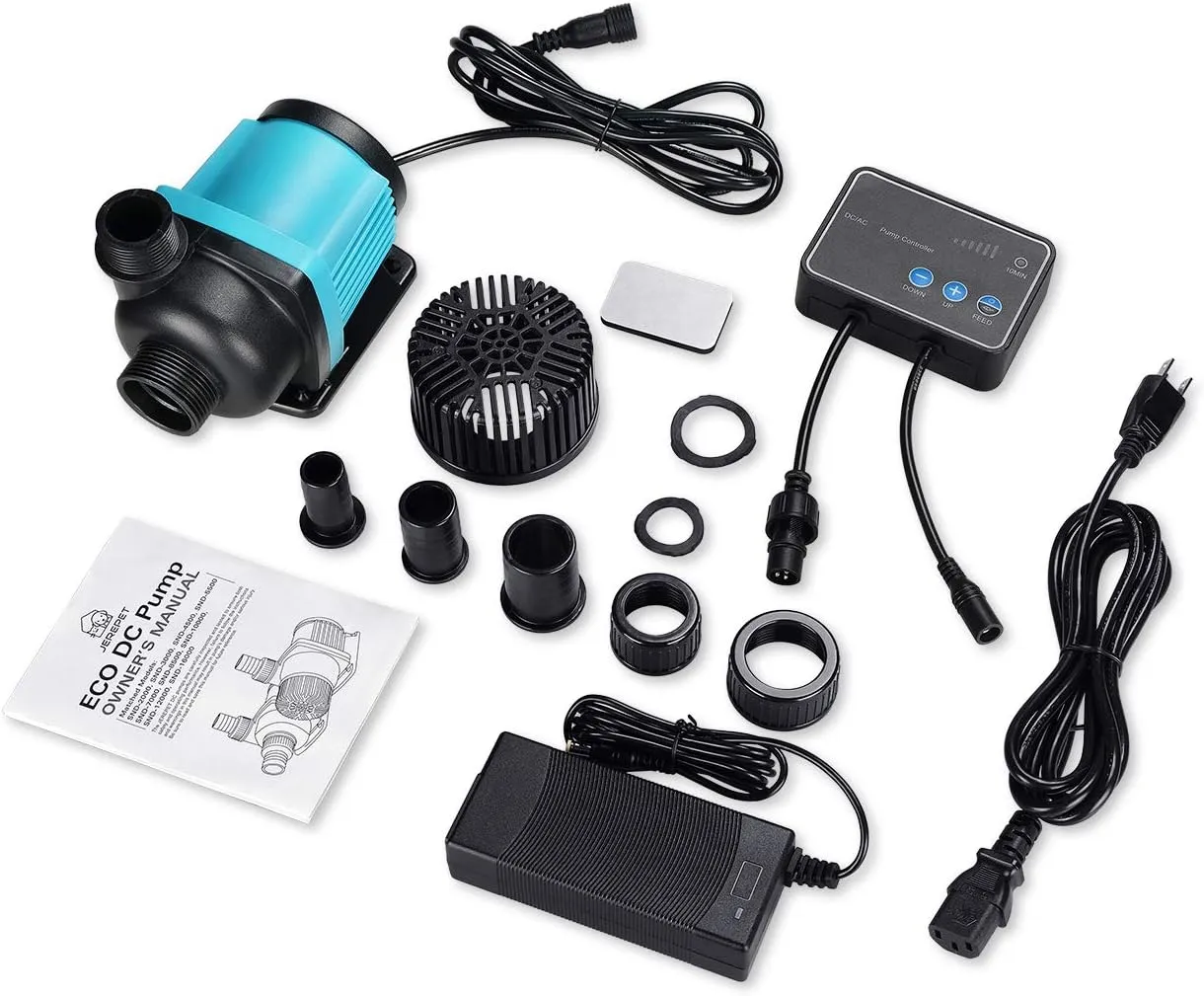 1250gph Aquarium 24V DC Water Pump with Controller, Submersible and Inline Return Pump for Fish Tank,Aquariums,Fountains,Sump,Hydroponic,Pond,Freshwater and Marine Water Use (32W,13.1FT)