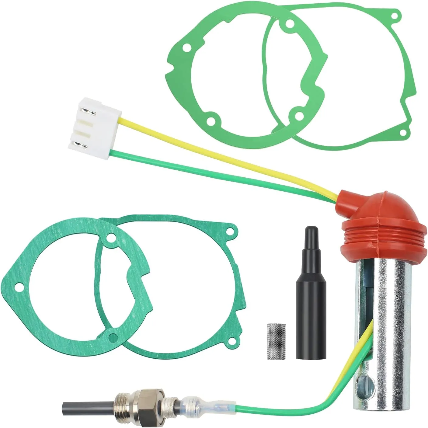 12V 2kw 5kw/8kw Glow Plug Repair Kit, Ceramic Air Parking Heater Maintenance Set with 4 Gaskets   Removal Tool, for Webasto Eberspacher Airtronic Heater D2 D4 D4S