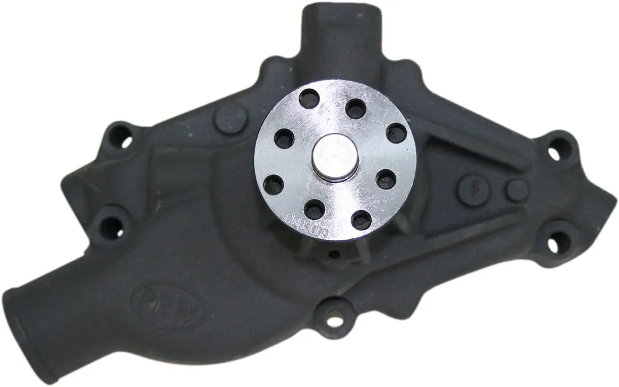1435022 Performance Quotient Black Ceramic 3/4" Pilot Shaft High Flow Revised Impeller Entry Aluminum Water Pump for Chevy 1955-95 SB