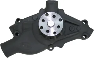 1435022 Performance Quotient Black Ceramic 3/4" Pilot Shaft High Flow Revised Impeller Entry Aluminum Water Pump for Chevy 1955-95 SB