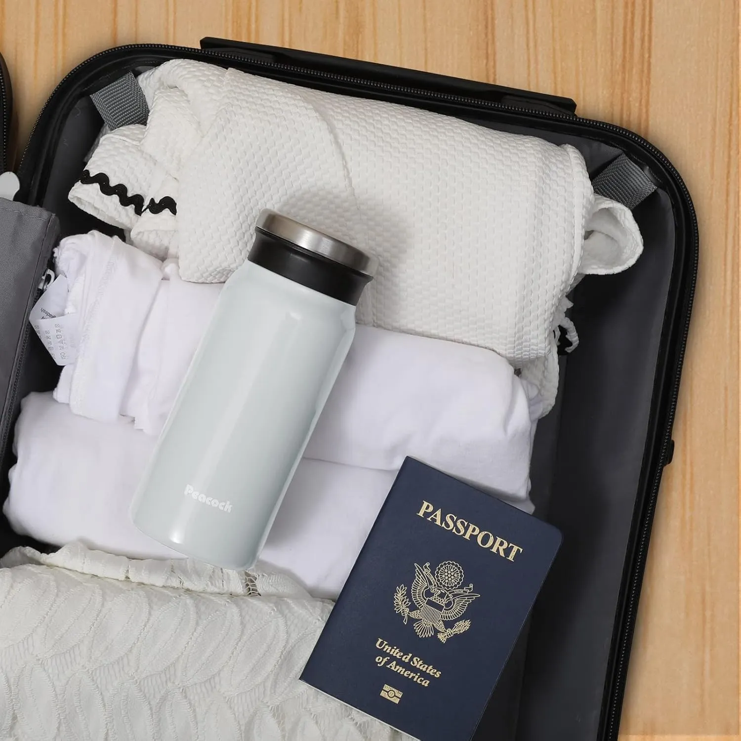 14oz Small Coffee Thermos Portable Travel Coffee Mug Stainless Steel Vacuum Insulated Thermos for Hot and Cold Leakproof Coffee Tumbler with Lid On the Go Cup