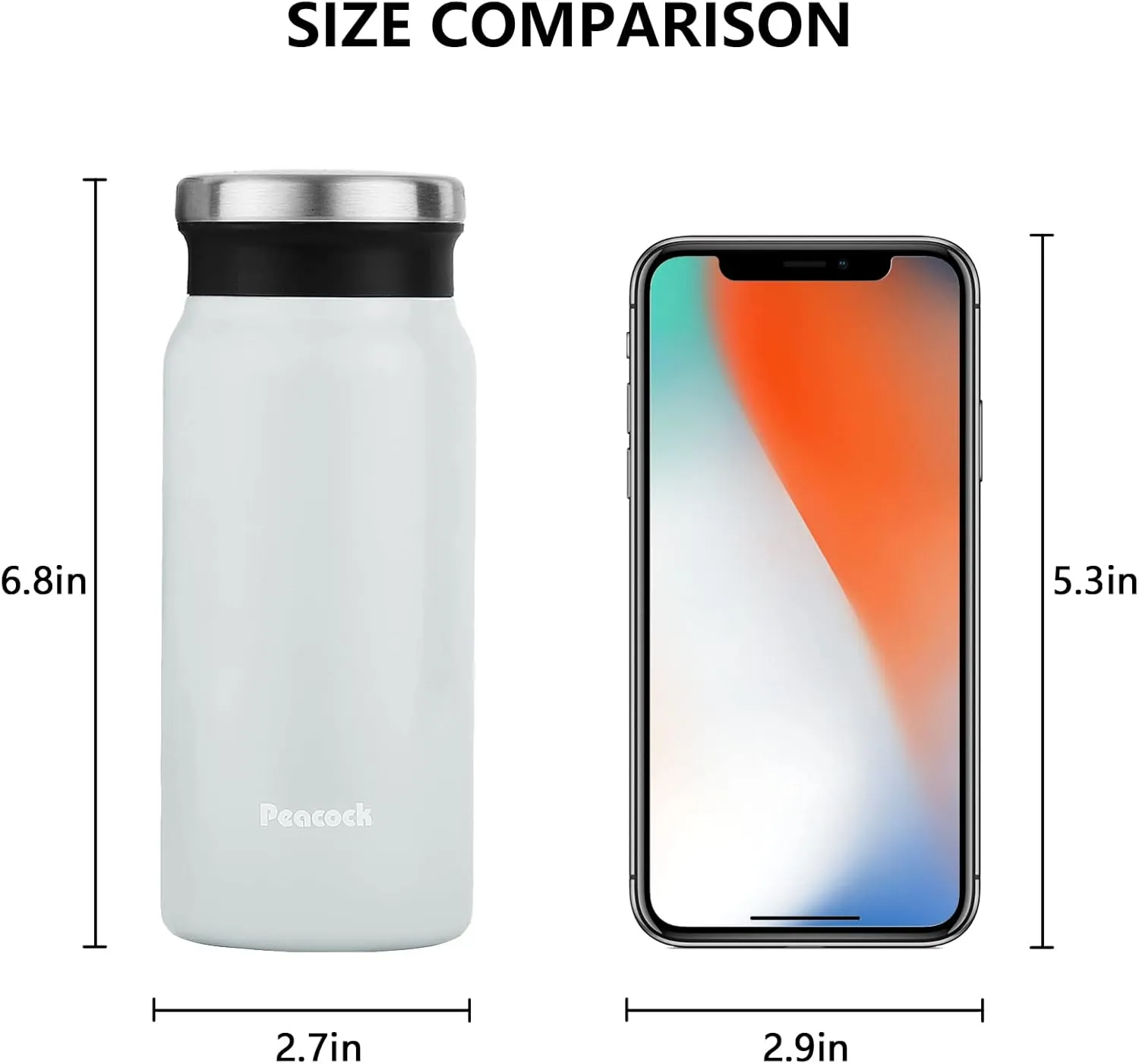 14oz Small Coffee Thermos Portable Travel Coffee Mug Stainless Steel Vacuum Insulated Thermos for Hot and Cold Leakproof Coffee Tumbler with Lid On the Go Cup