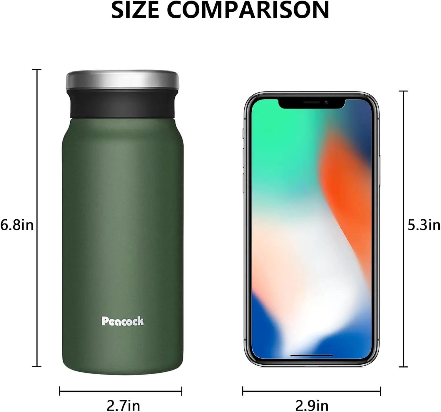 14oz Travel Coffee Mug Vacuum Insulated Thermos - Stainless Steel Hot Coffee Tumbler with Lid, Leak Proof On the Go Cup