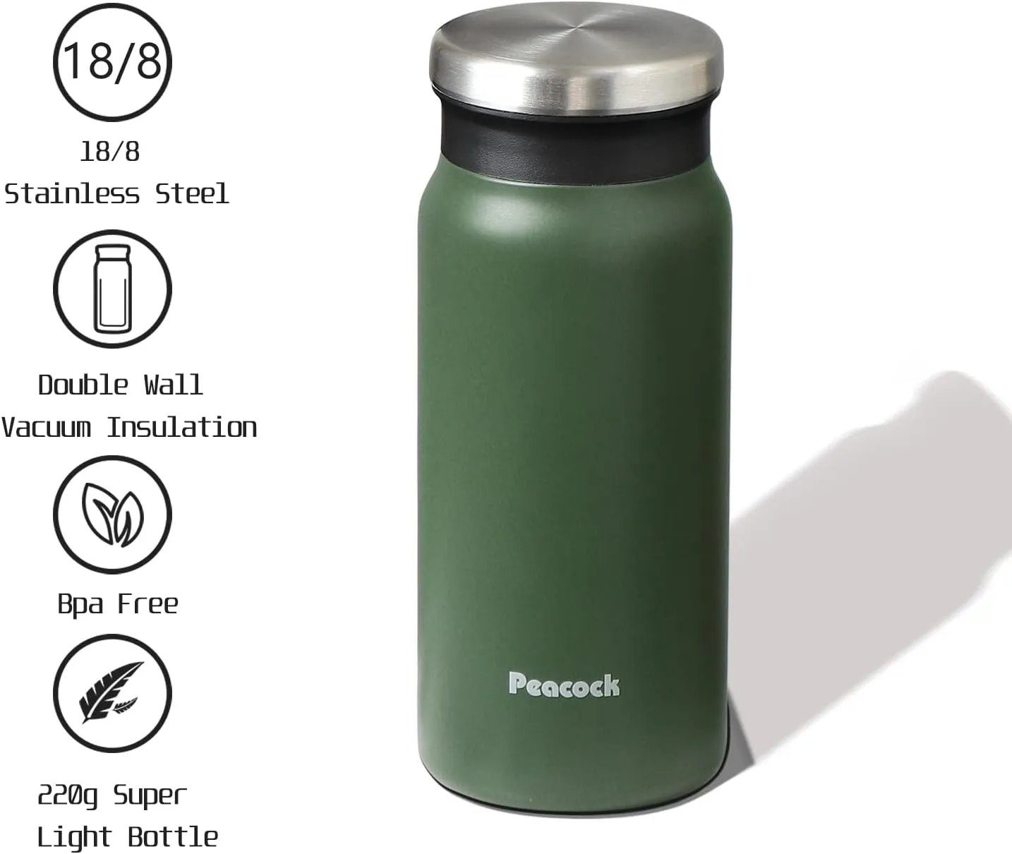 14oz Travel Coffee Mug Vacuum Insulated Thermos - Stainless Steel Hot Coffee Tumbler with Lid, Leak Proof On the Go Cup