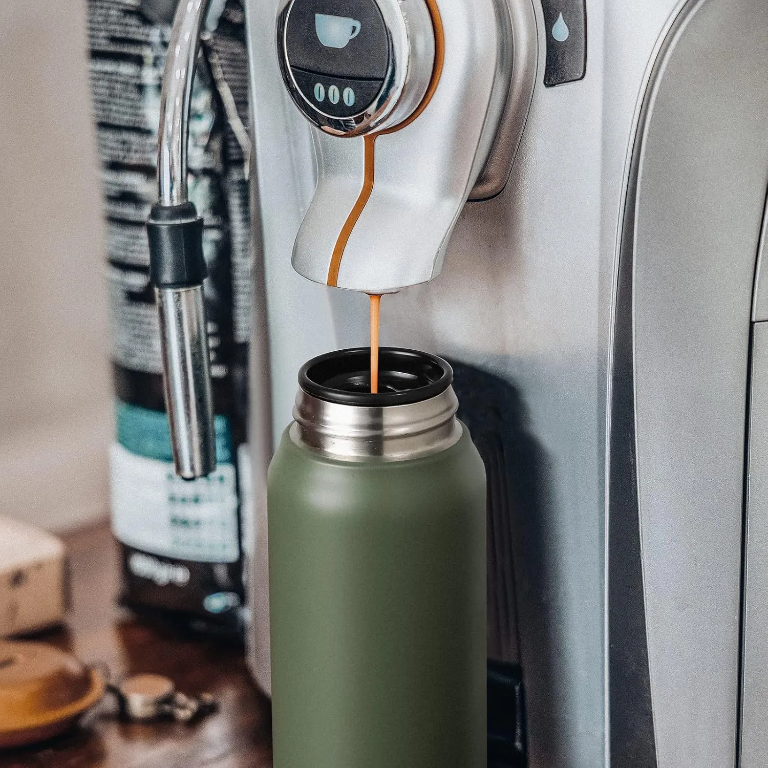 14oz Travel Coffee Mug Vacuum Insulated Thermos - Stainless Steel Hot Coffee Tumbler with Lid, Leak Proof On the Go Cup