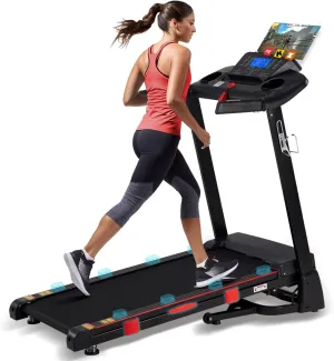 15% Auto Incline Treadmills for Home, 10 MPH Speed, 3.0 HP Foldable Treadmill, 18" Wider Belt, 36 Programs, Running Treadmills for Home with Bluetooth APP