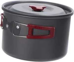 1pcs Outdoor Cooking Pot Set Alloy Camping Cooker and Safe for Camping Hiking and Picnics Portable with Handle Grey