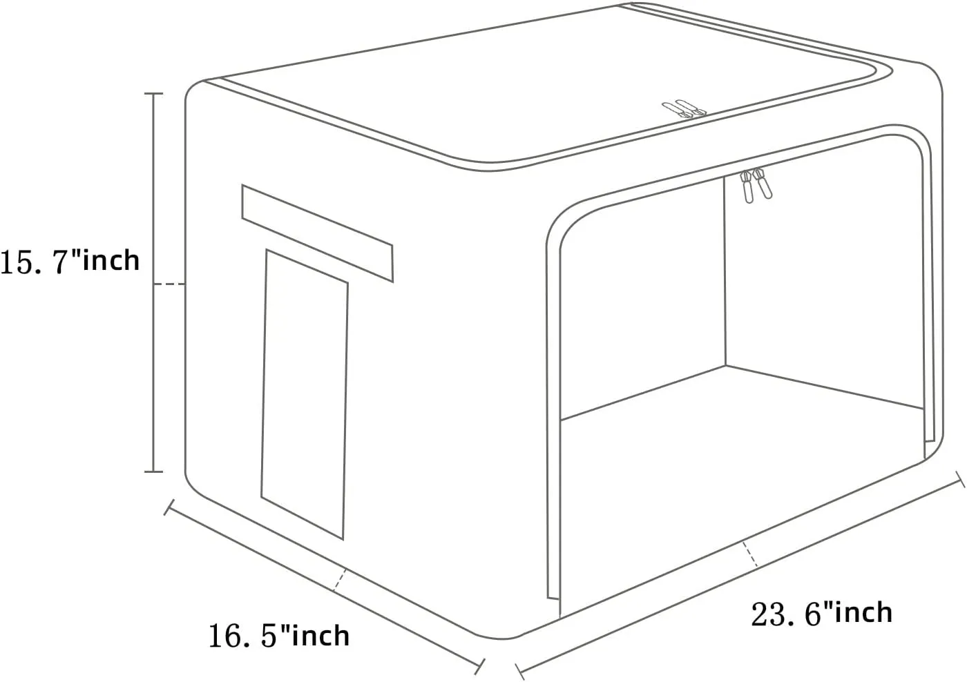2 Pack Clothes Storage Bins Stackable Metal Frame Storage Box Large Capacity Foldable Linen Fabric Box Organizer with Carrying Handles and Clear Window(Light Gray, 23.6X 16.5X 15.7 Inch)