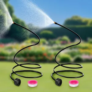 2 PACK Hose Misters for Outside Patio, 60 Inch Flexible Misting System Cooling Stand Portable Water Mist for Outdoor, Hose Mister for Chicken Coop, Garden, Backyard, Bird Bath-Upgraded Thickened Mist