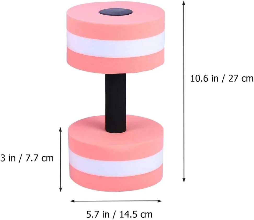 2 Pcs Water Dumbbells Lightweight Aquatic Exercise Dumbells EVA Foam Water Barbells Hand Bar for Pool Fitness Exercise Water Aerobics