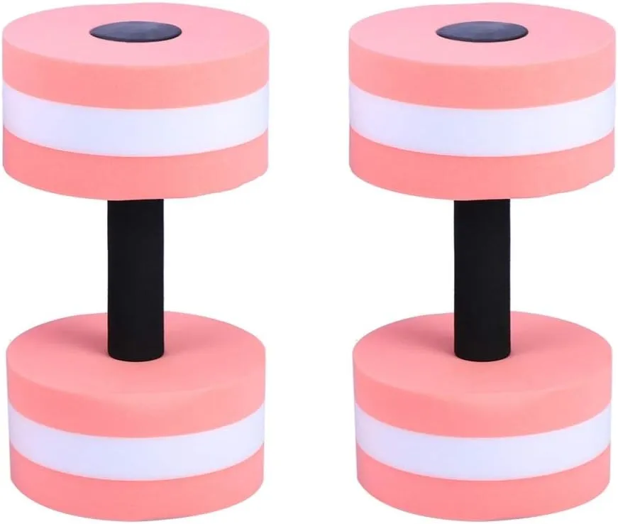 2 Pcs Water Dumbbells Lightweight Aquatic Exercise Dumbells EVA Foam Water Barbells Hand Bar for Pool Fitness Exercise Water Aerobics