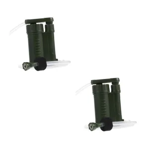 2 Pcs Water Filter Pump Portable Water Purifier for Backpacking Camping Hiking Emergency Preparedness