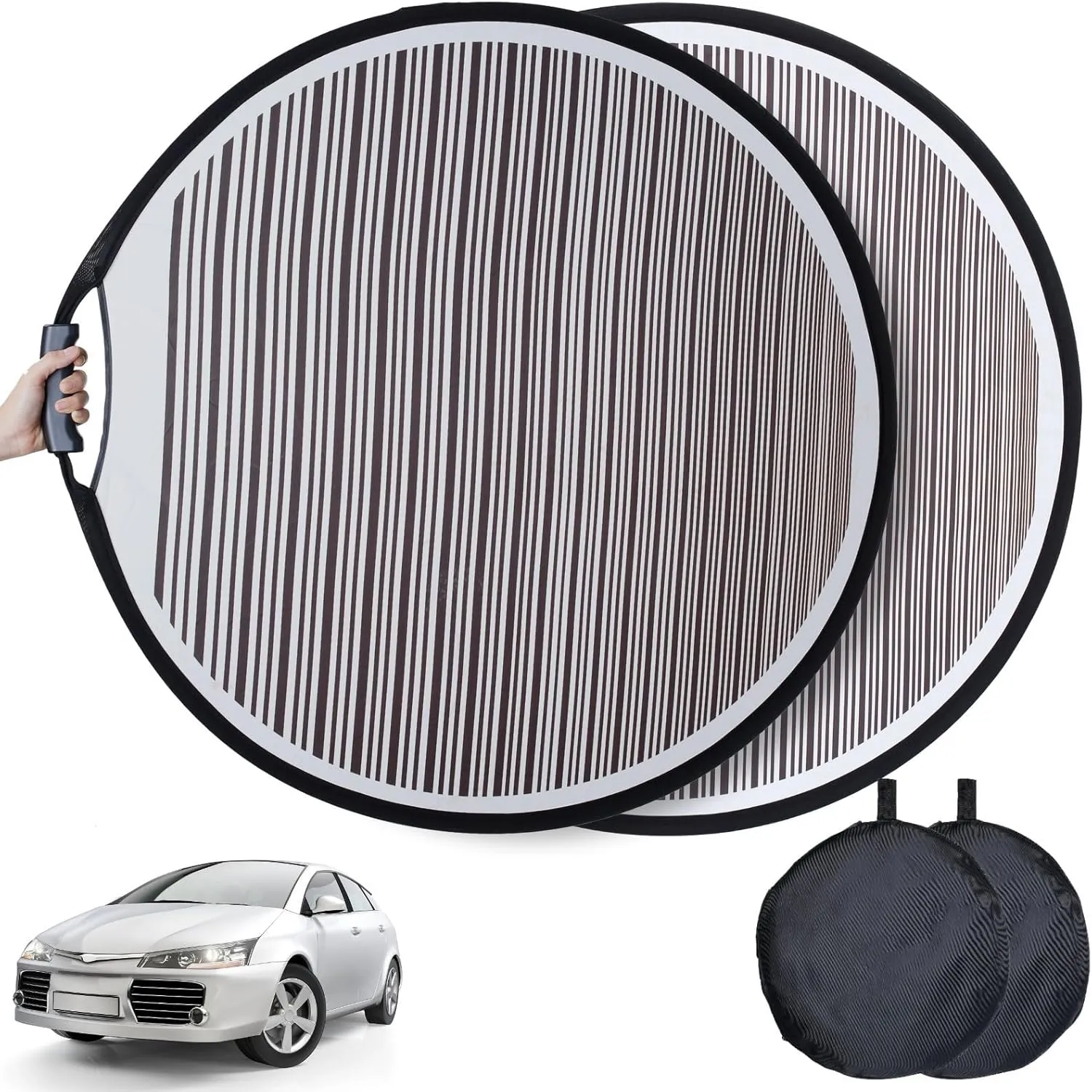 2-Piece Car Dent Detection Light Reflector Board Set, Flexible Panels with Storage Bag for Vehicle Repair