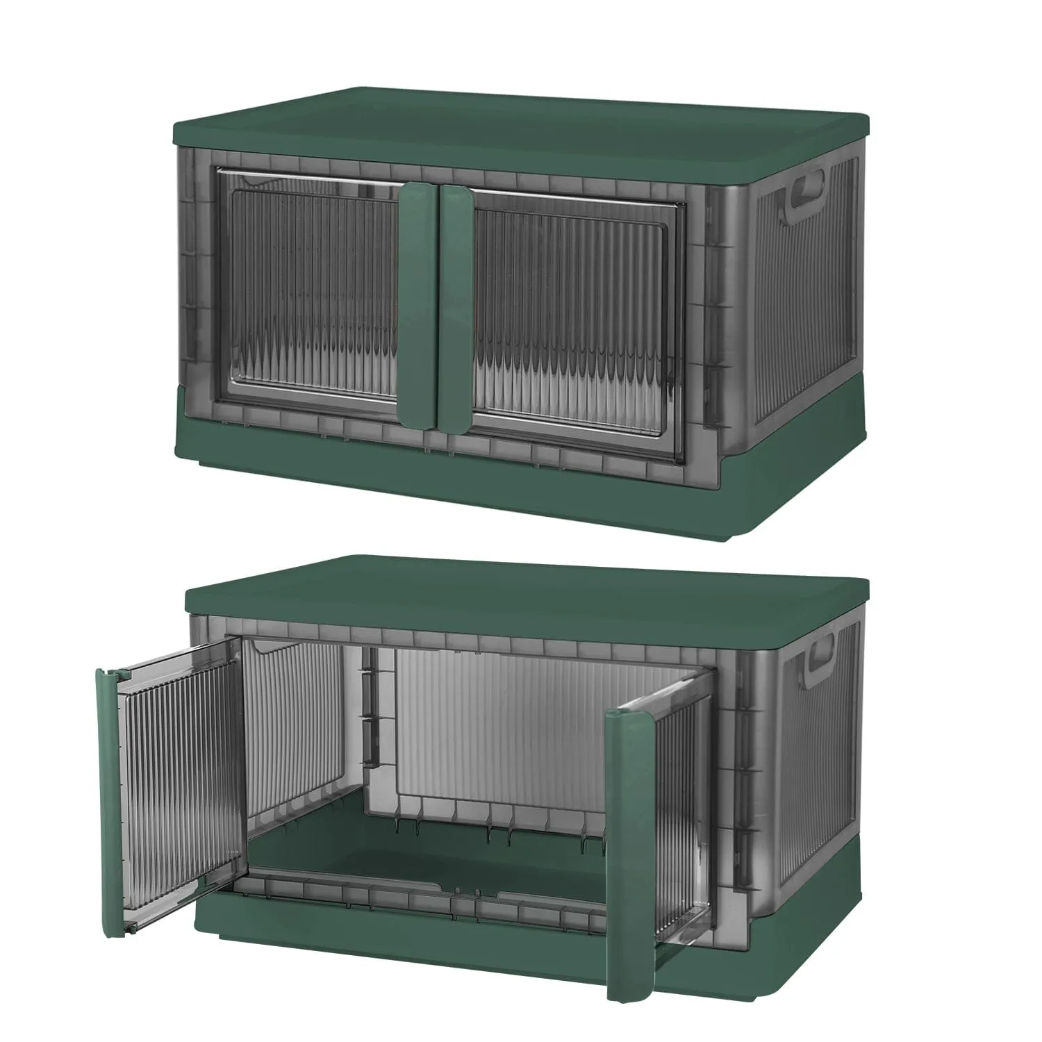 2-Piece: Foldable Stackable Storage Bins with Lid