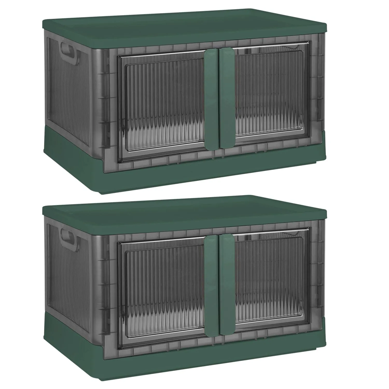 2-Piece: Foldable Stackable Storage Bins with Lid