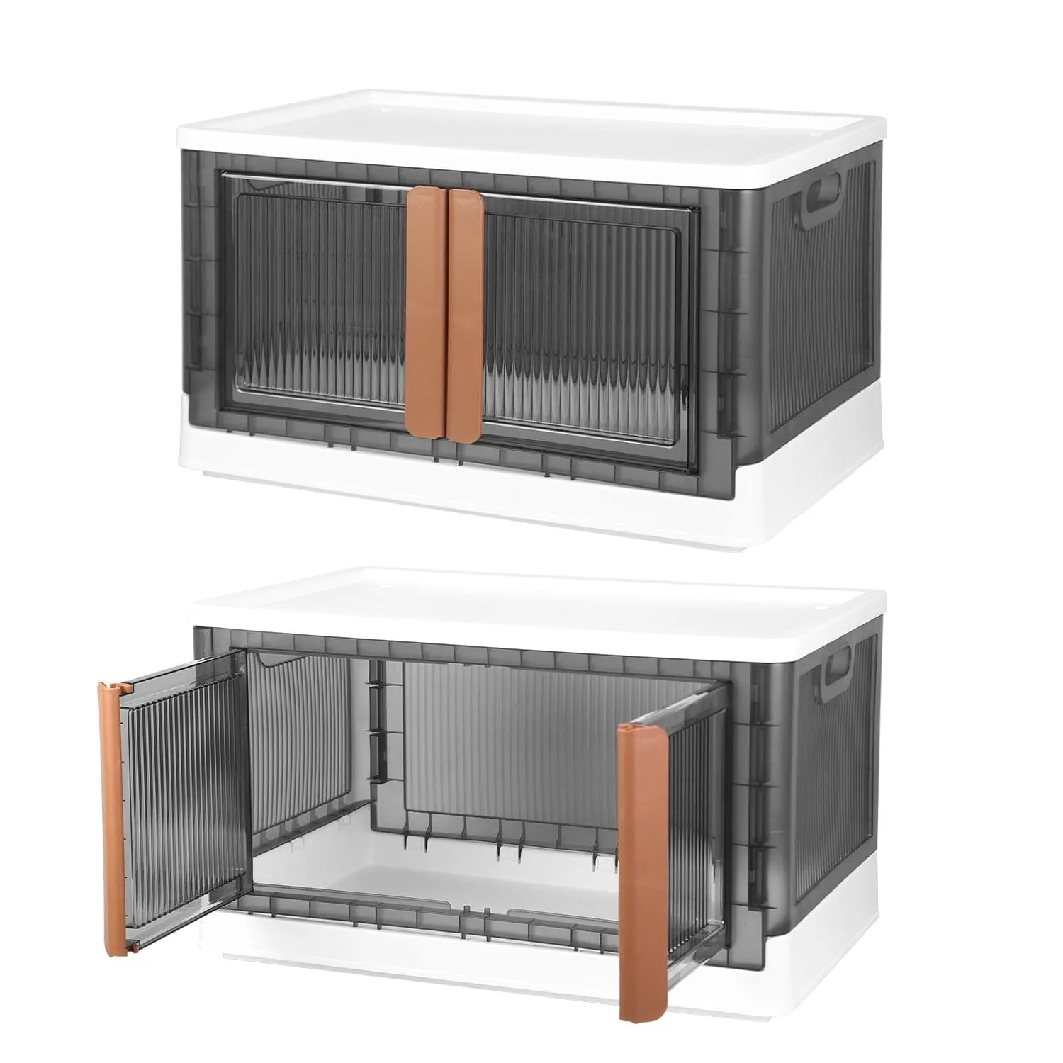 2-Piece: Foldable Stackable Storage Bins with Lid