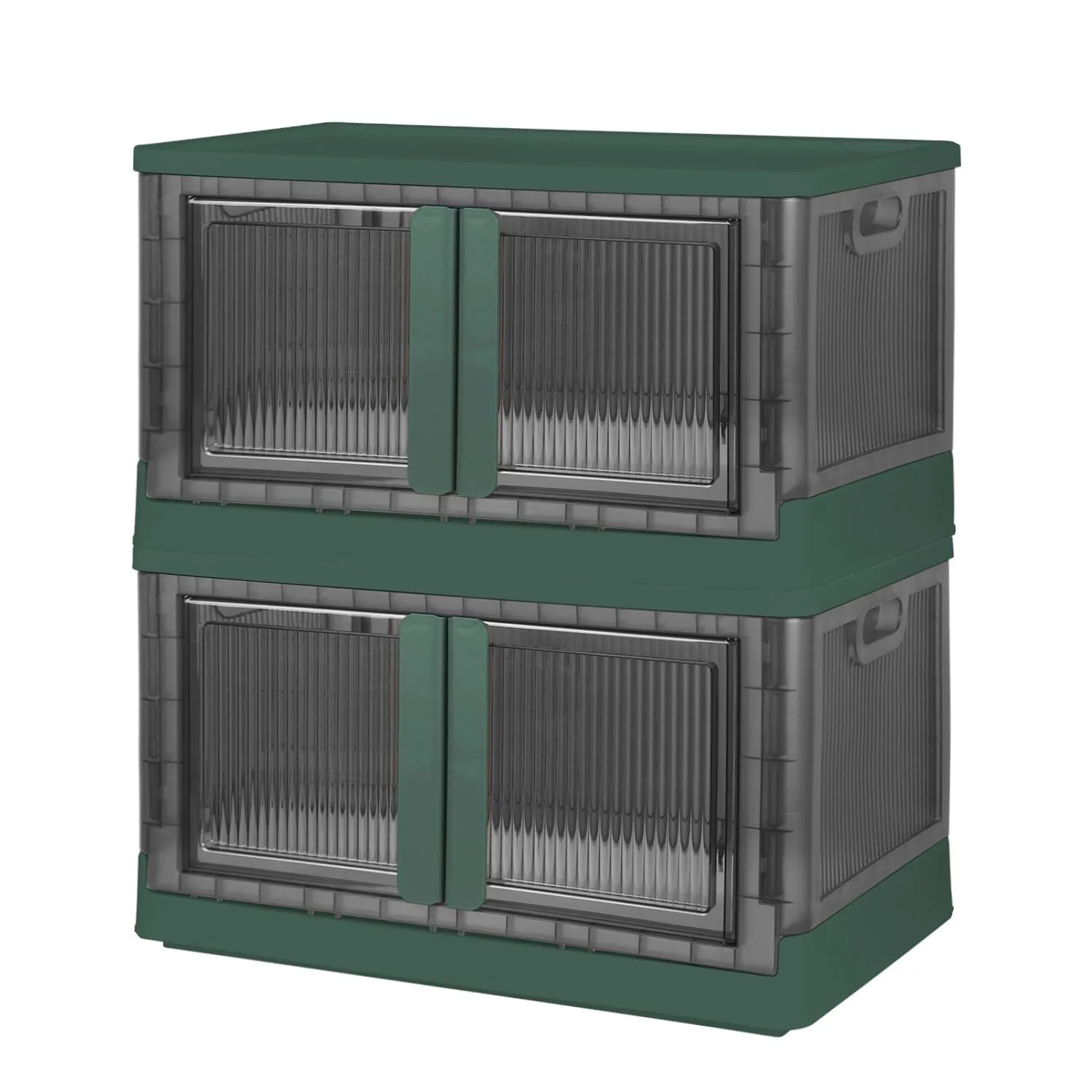 2-Piece: Foldable Stackable Storage Bins with Lid