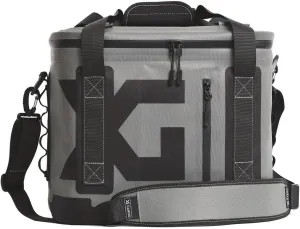 20-Can 21-Quart Insulated Waterproof Nylon Ice Box Cooler with Shoulder Strap and Grab Handles, Black