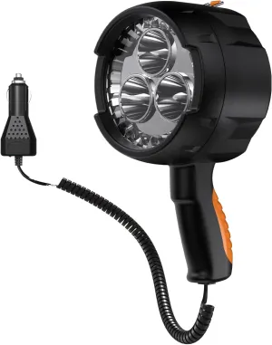 2000 Lumens Handheld Spotlights LED Flashlight Searchlights with 12V-24V DC Car Charger Outdoor Floodlight for Camping Fishing Boating Hunting Hiking