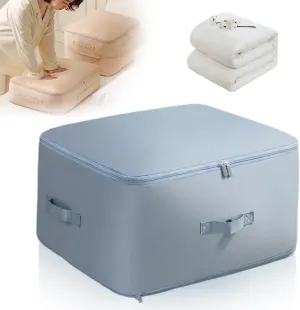 2025 Ultra Space Saving Self Compression Organizer, Portable Heavy Duty Moving Tote Comforter Storage Bag, Upgrade Quilt Compression Storage Bag Packaging Cube Bedding Storage Bag (Dark Blue, Large)