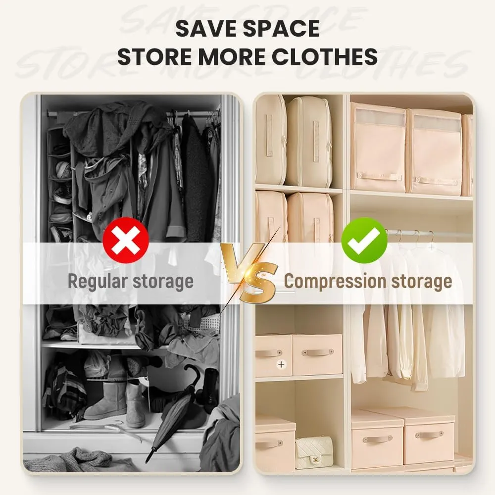 2025 Ultra Space Saving Self Compression Organizer, Portable Heavy Duty Moving Tote Comforter Storage Bag, Upgrade Quilt Compression Storage Bag Packaging Cube Bedding Storage Bag (Dark Blue, Large)
