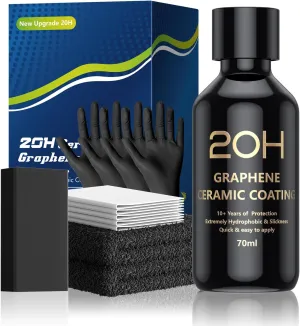 20H Advanced Graphene Ceramic Coating for Cars (70ml) - Car Detailing Kit, 10  Years of Long Lasting Protection, Apply After Car Wash & Paint Correction, Ultra High Gloss