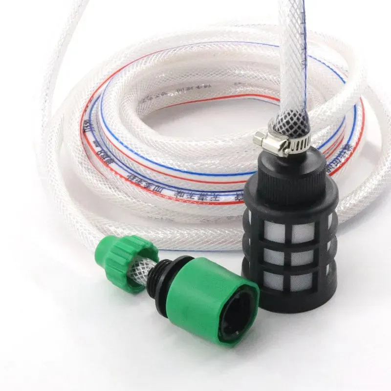 2~10M Household Portable Battery Washer Gun High Pressure Car Washing Machine Water Inlet Hose Filter Kit Suction Pipe Set