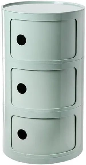 2/3/4 Tier Round Nightstand with Storage, Modern Style Side Table, Small Cupboard Cabinet with Drawers for Living Room, Bedroom, Bathroom (Color : Light Green, Size : 3 Layers)