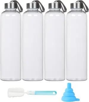 27 Oz Water Bottle Clear Plastic bottles Reusable Leak-Proof Seal Bottle with Stainless Steel Lids and Cleaning Brush for Fitness,Sports,Travel (6)