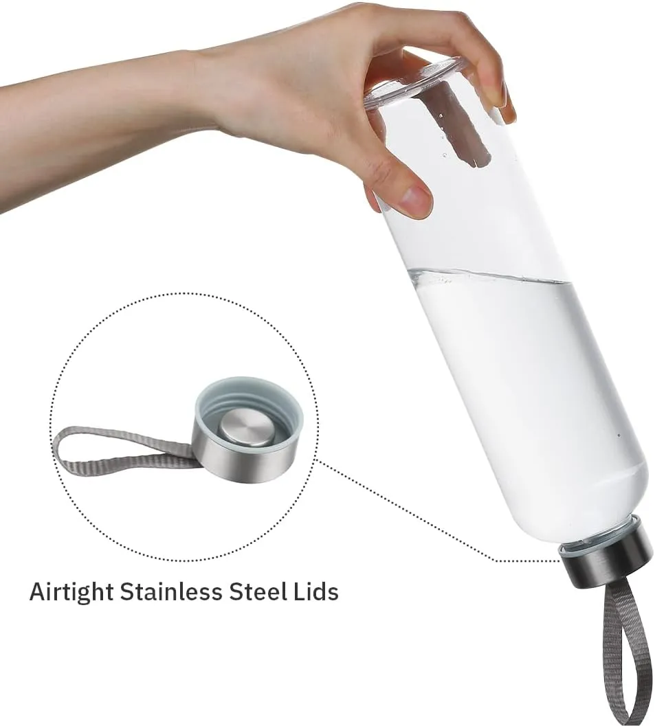 27 Oz Water Bottle Clear Plastic bottles Reusable Leak-Proof Seal Bottle with Stainless Steel Lids and Cleaning Brush for Fitness,Sports,Travel (6)